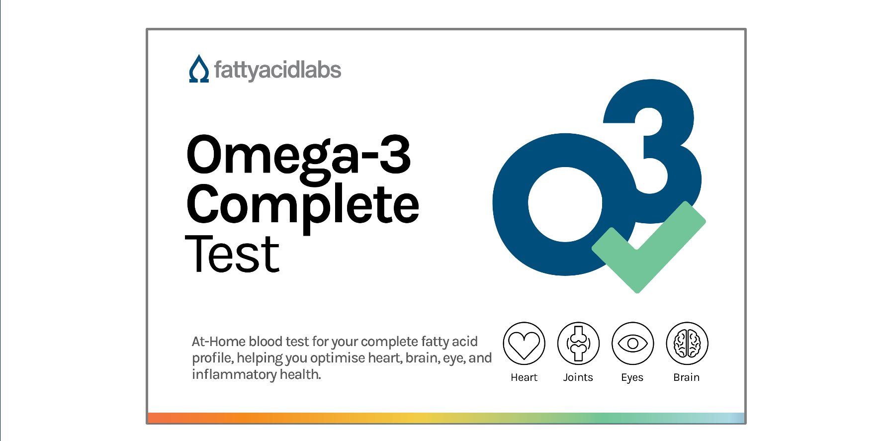 Omega-3 Complete at-home DBS test kit measuring Omega-3 Index, ratios, and individual fatty acids