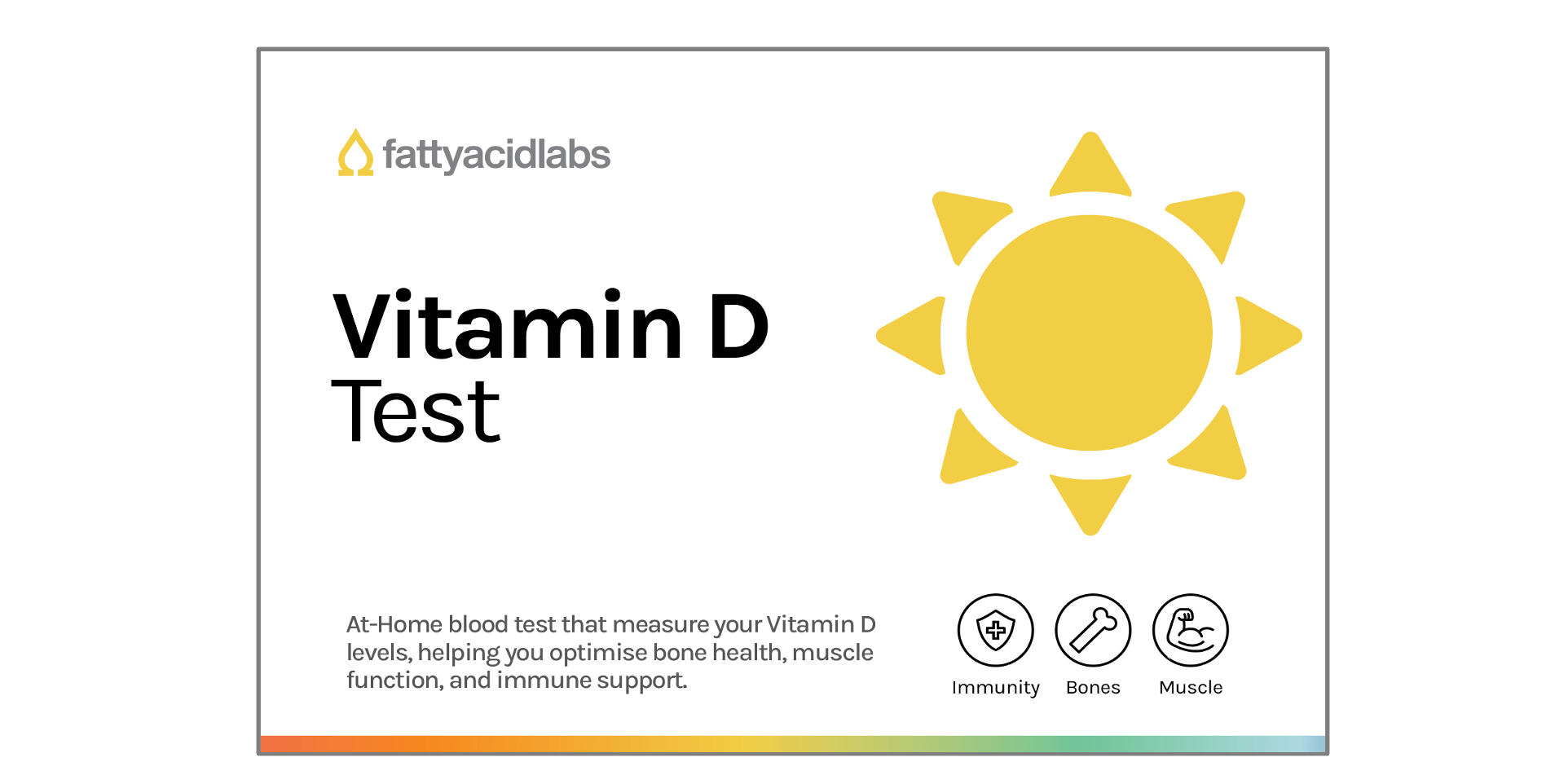 Vitamin D at-home DBS test kit measuring 25(OH)D levels for bone, immune, and overall health